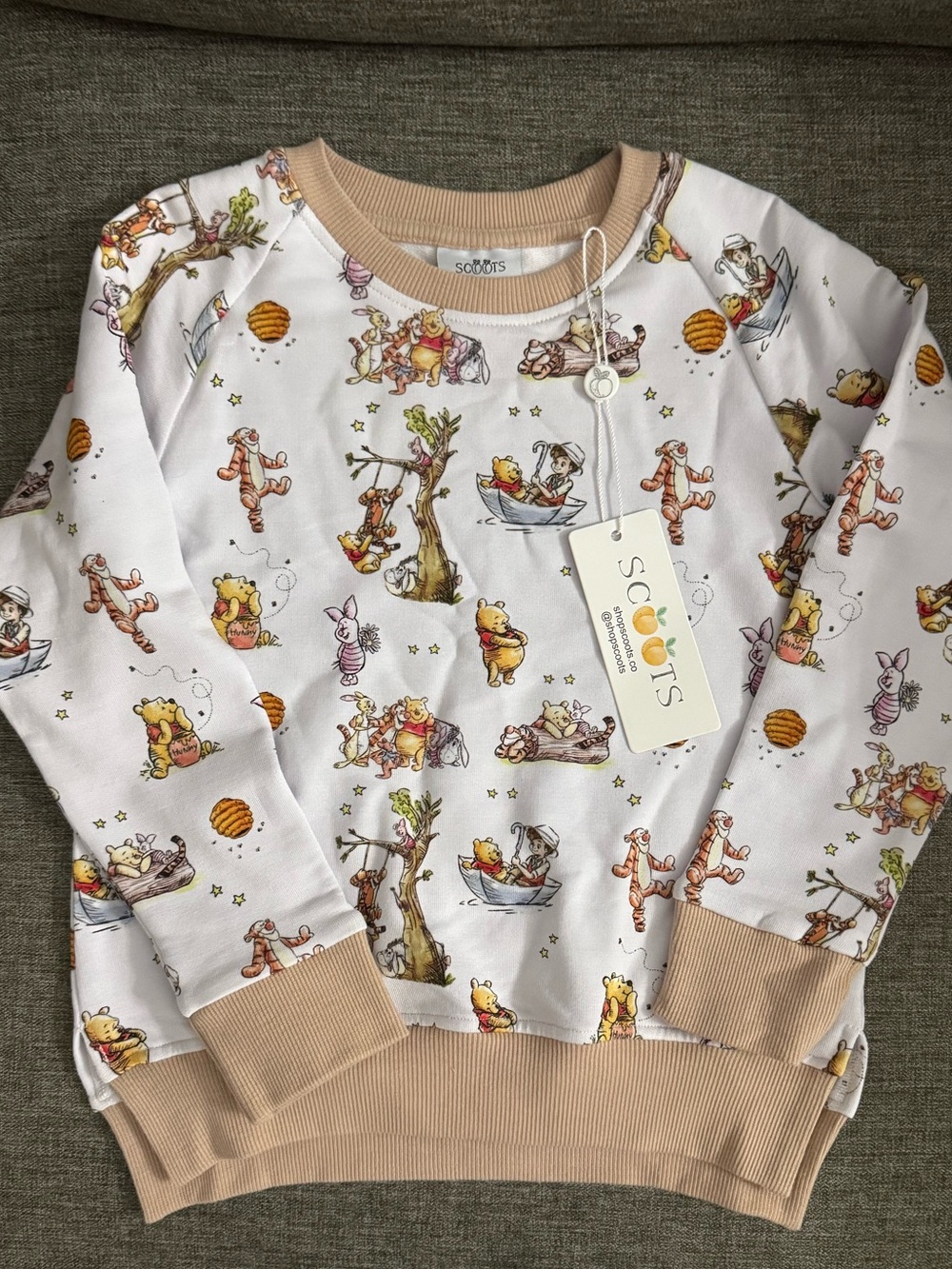 Scoots NWT White Winnie the Pooh 2T/3T Bamboo Sweatshirt